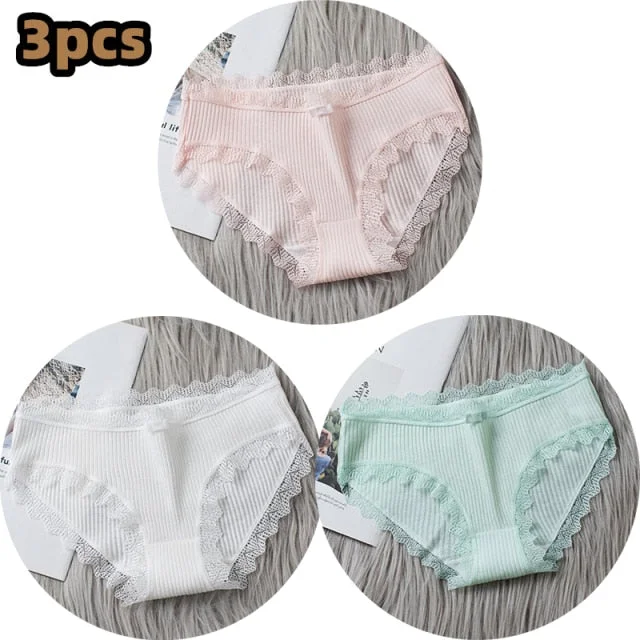 3-Pack Comfortable Stretch Mid-Rise Cotton Panties