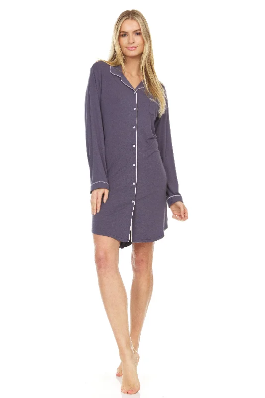 Annie Notch Collar Sleep Shirt