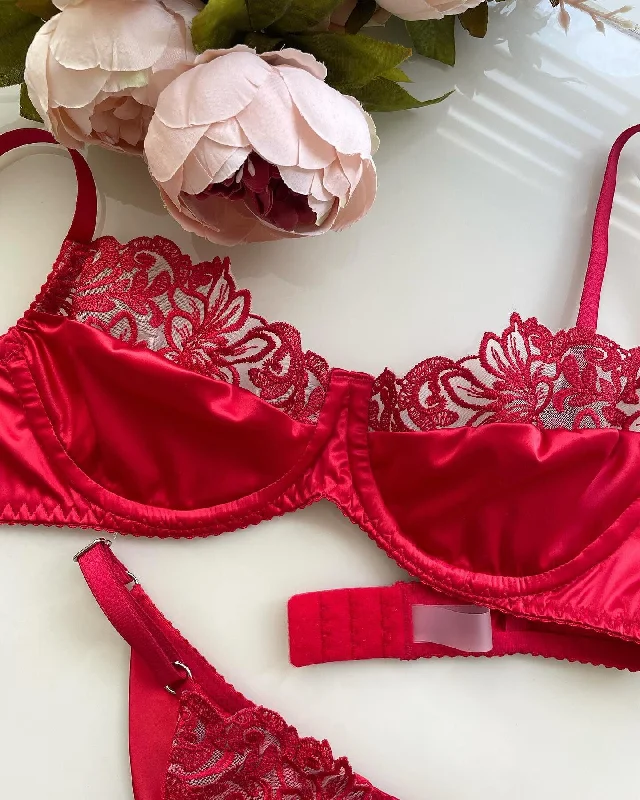 Azalea Red Lingerie Set