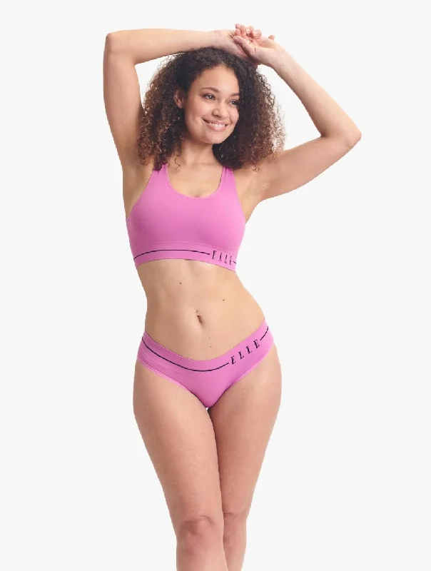 ELLE Headline Seamless Crop Bralette & Bikini Set - Purple