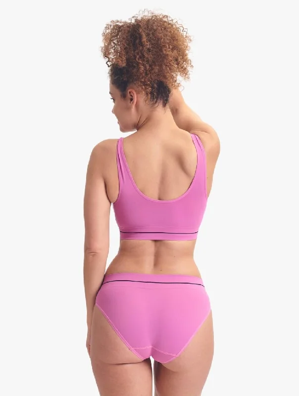 ELLE Headline Seamless Crop Bralette & Bikini Set - Purple