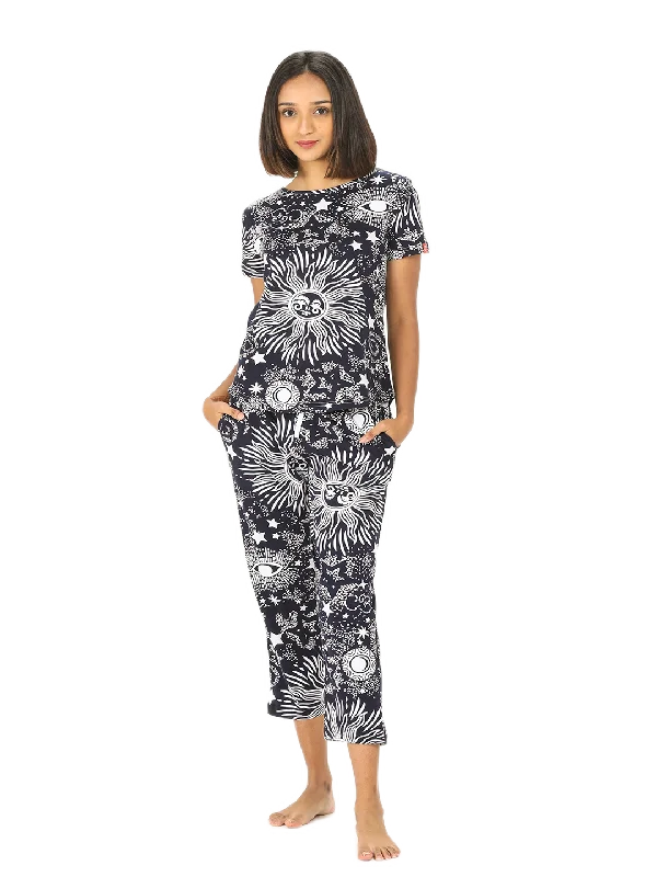 Evolove Women's Cotton Printed Pyjama Set Pack of 1