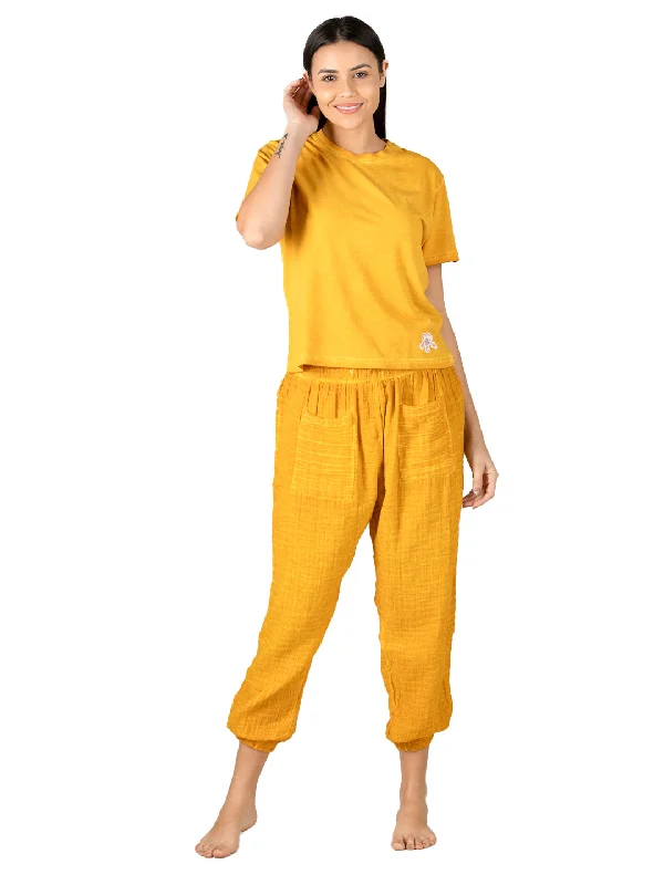 Evolove yellow Super soft most comfortable Pajama set