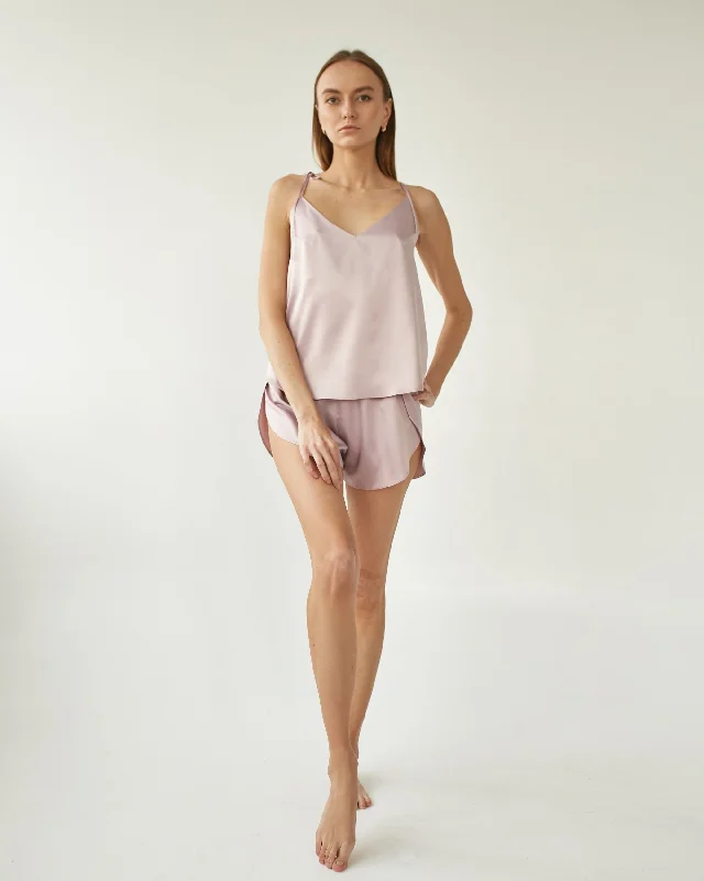 Silk satin Pajama set - Wrap shorts and camisole - Bridesmaid gift sleep set