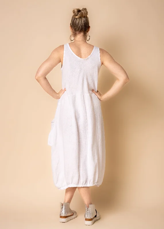 Aylin Linen Dress in White