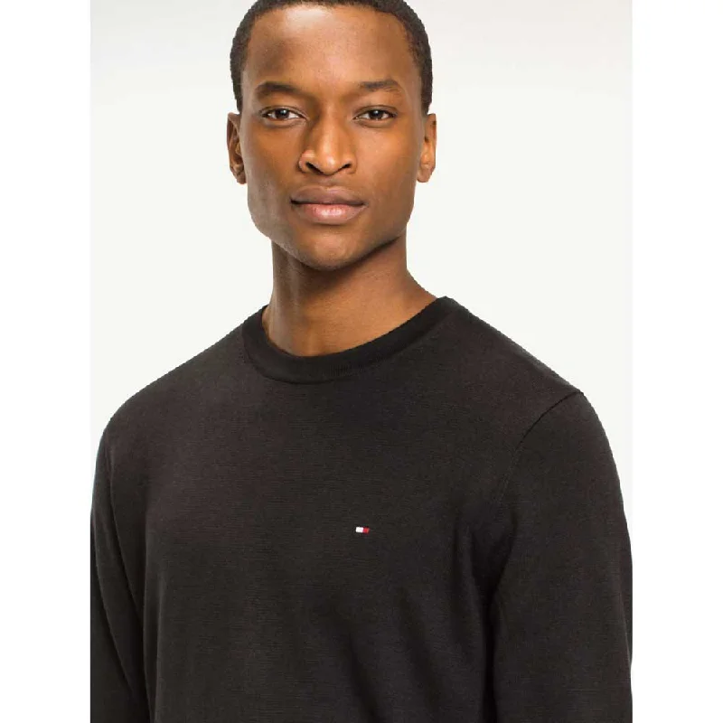 Tommy Hilfiger - Cotton Silk Crew Neck Jumper - Black