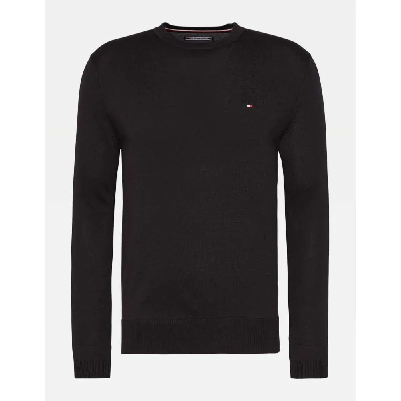 Tommy Hilfiger - Cotton Silk Crew Neck Jumper - Black