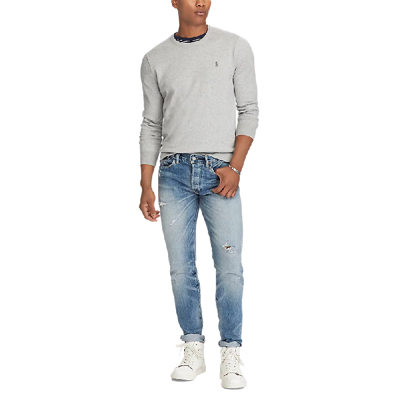 Slim Fit Cotton Sweater - Heather