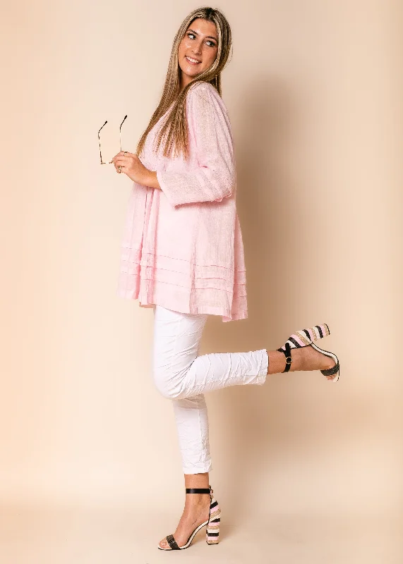 Dolly Linen Top in Blush