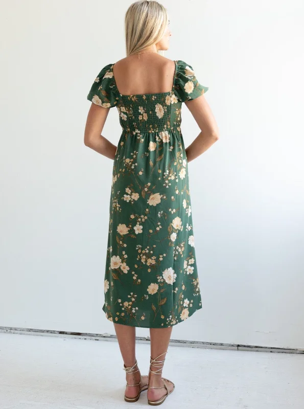 Janie Floral Dress - Green