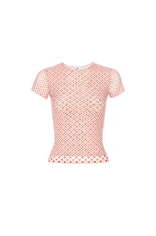 MINI TEE - WHITE POLKA DOT