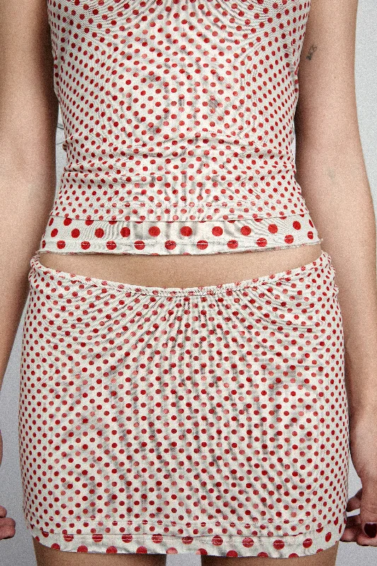 MINI TEE - WHITE POLKA DOT