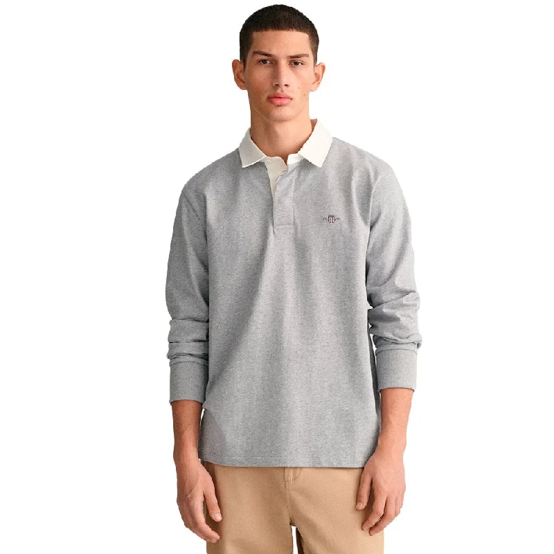 GANT - Regular Shield Heavy Rugger - Grey Melange