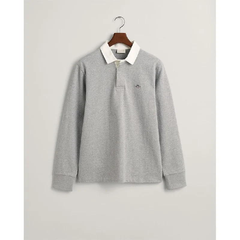 GANT - Regular Shield Heavy Rugger - Grey Melange