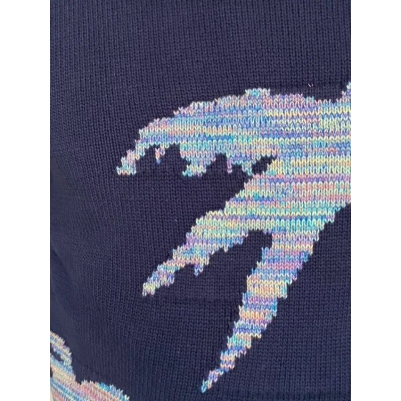 Palm Tree Crew Neck Sweater - Navy