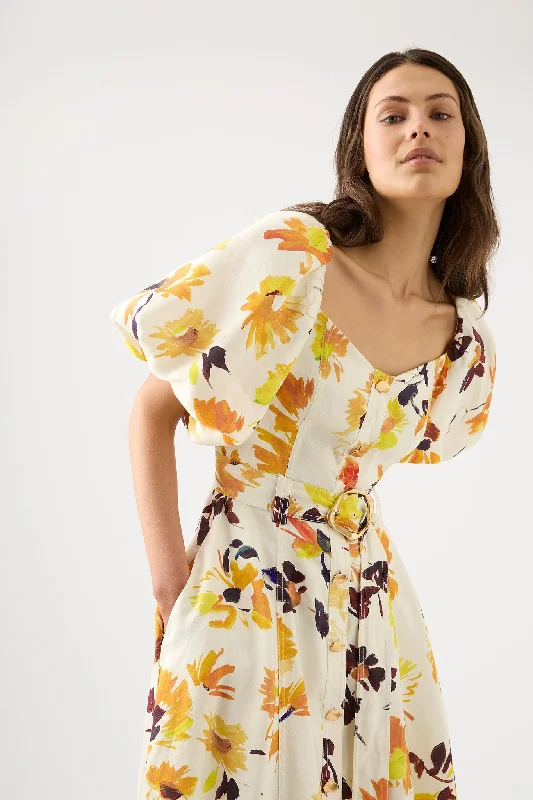 Soleil Belted Midi Dress