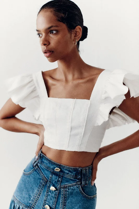 Vanades Frill Crop Top