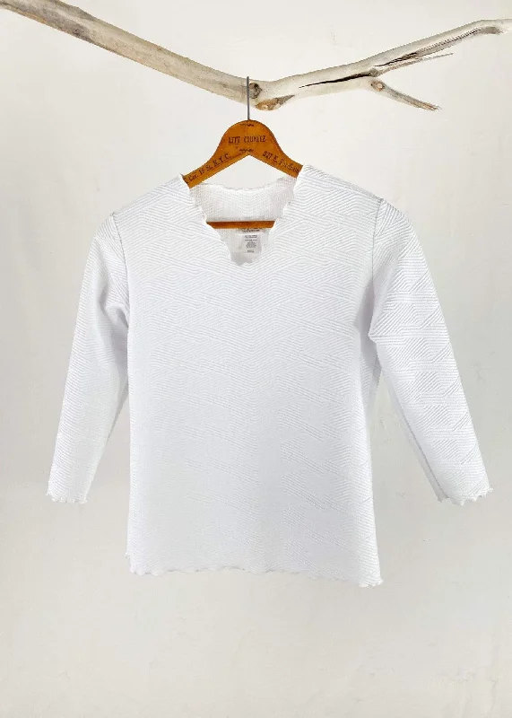 White Bally Primo Textured Surreal Top