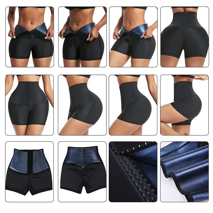 Women's Yoga Shorts Fitness Workout Elastic Waist Adjustable High Waist Tummy Trimmer Waist Trainer Corset Shorts