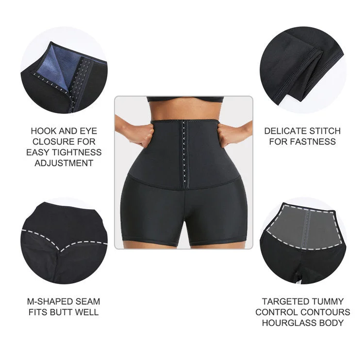 Women's Yoga Shorts Fitness Workout Elastic Waist Adjustable High Waist Tummy Trimmer Waist Trainer Corset Shorts