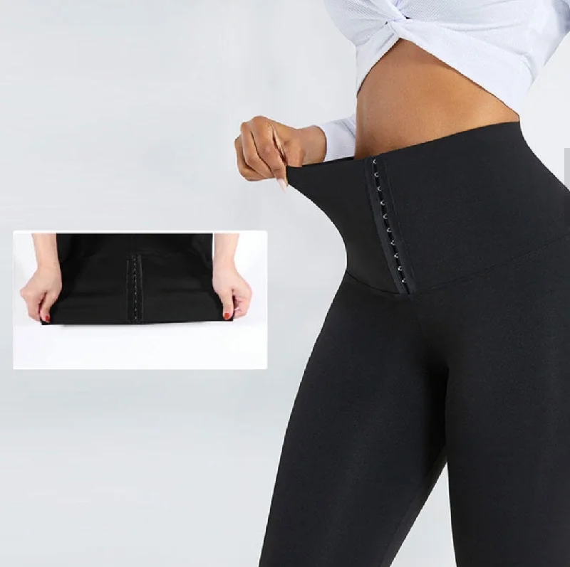 Women's Yoga Shorts Fitness Workout Elastic Waist Adjustable High Waist Tummy Trimmer Above Thigh Waist Trainer Corset Leggings