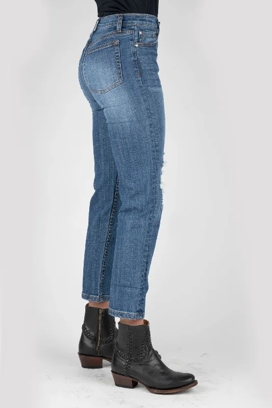 WOMENS HIGHRISE STRAIGHT CROP JEANS