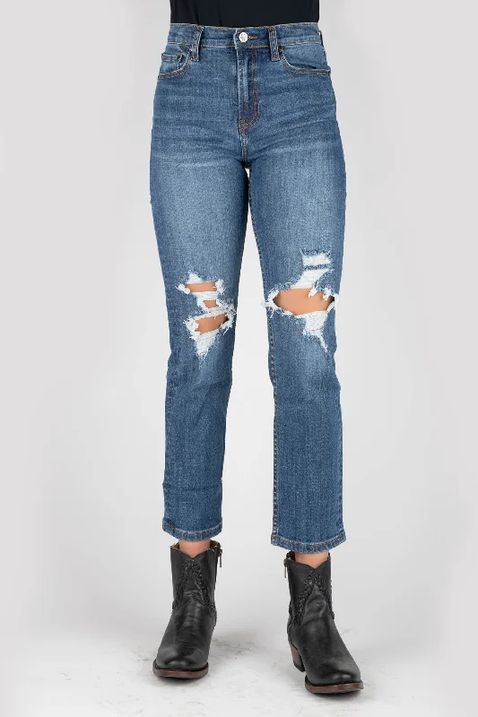 WOMENS HIGHRISE STRAIGHT CROP JEANS