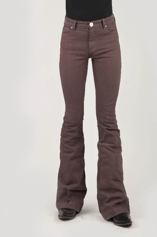 WOMENS PLAIN FRONT NO POCKETS BROWN COLOR JEANS