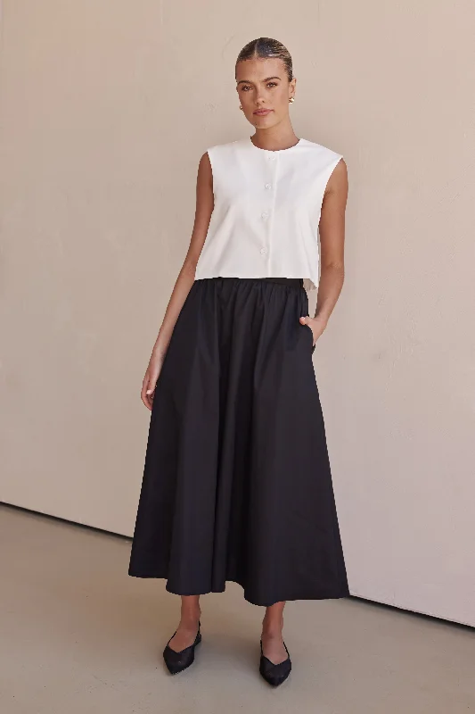 Conley Midi Skirt (Black)