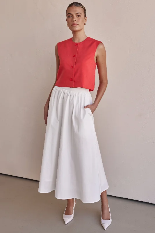 Conley Midi Skirt (White)