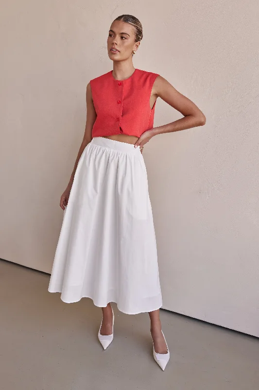 Conley Midi Skirt (White)