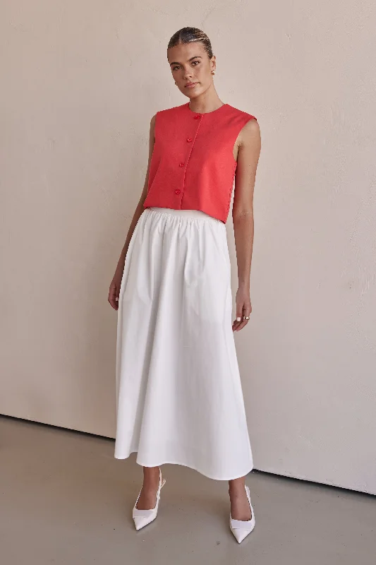 Conley Midi Skirt (White)