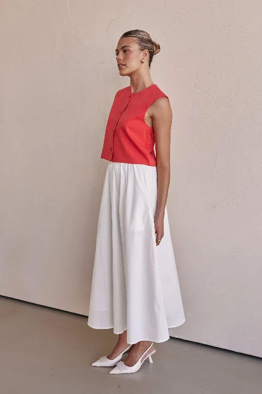 Conley Midi Skirt (White)