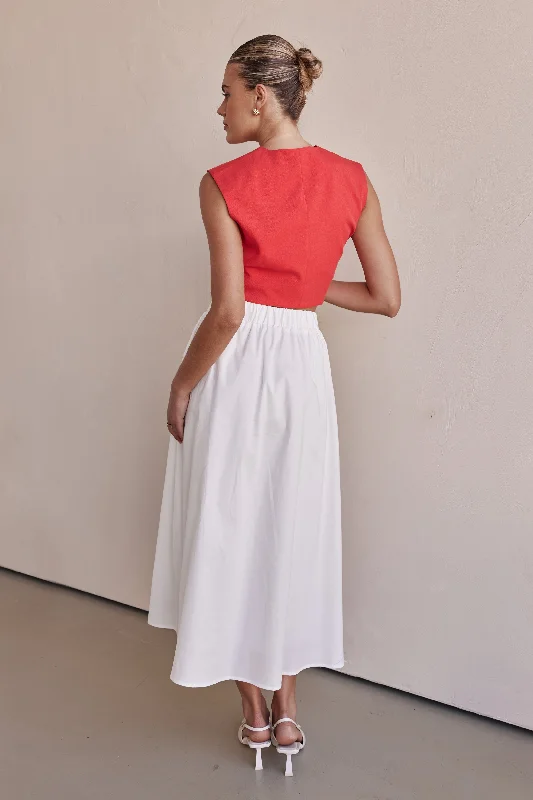 Conley Midi Skirt (White)