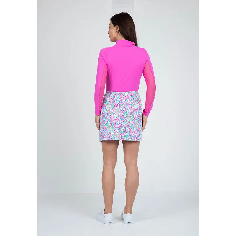 IBKUL 17 1/2-Inch Gloria Skort - Hot Pink/Turquoise