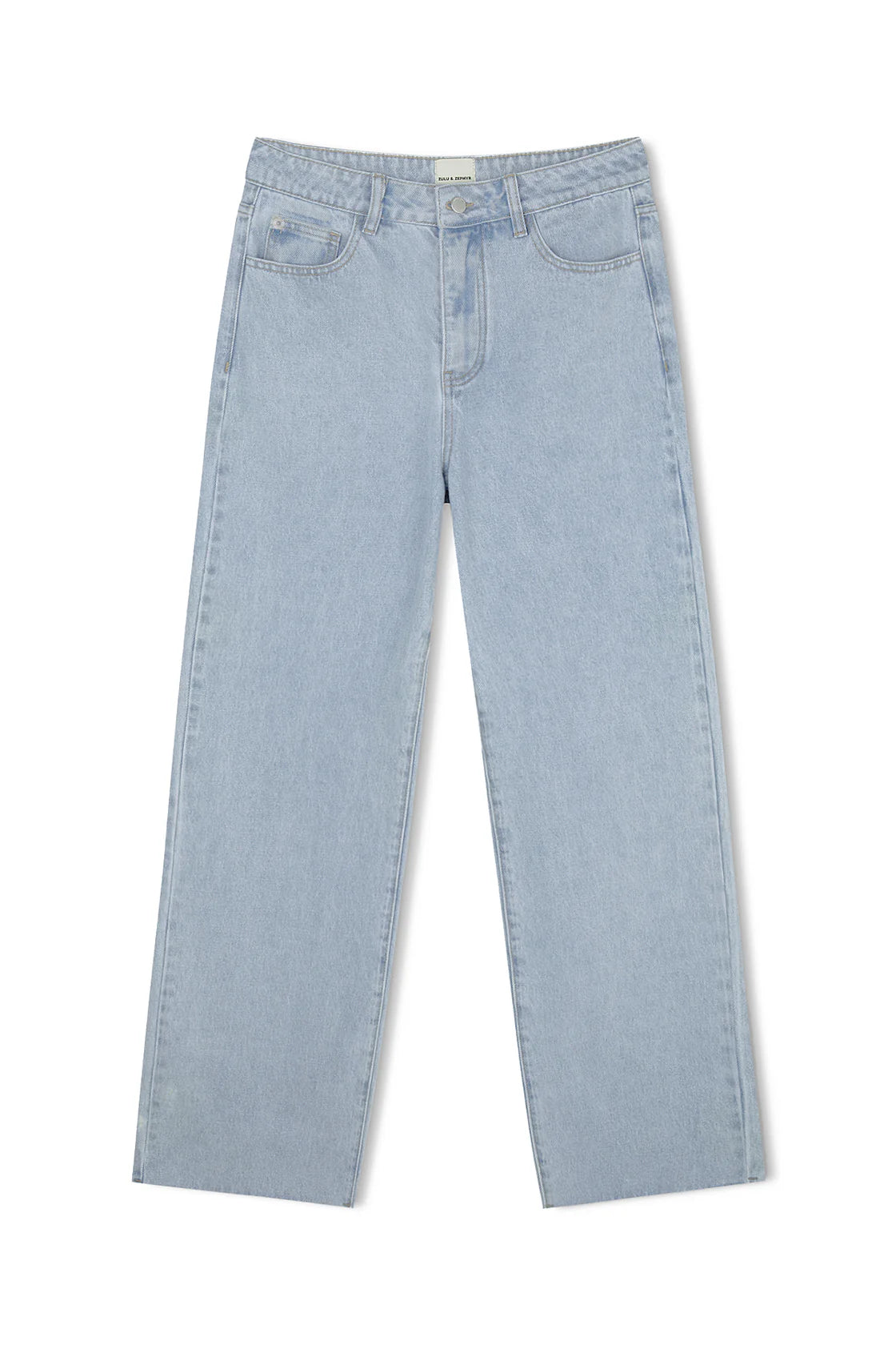 Light Wash Recycled Cotton Mid Rise Jean