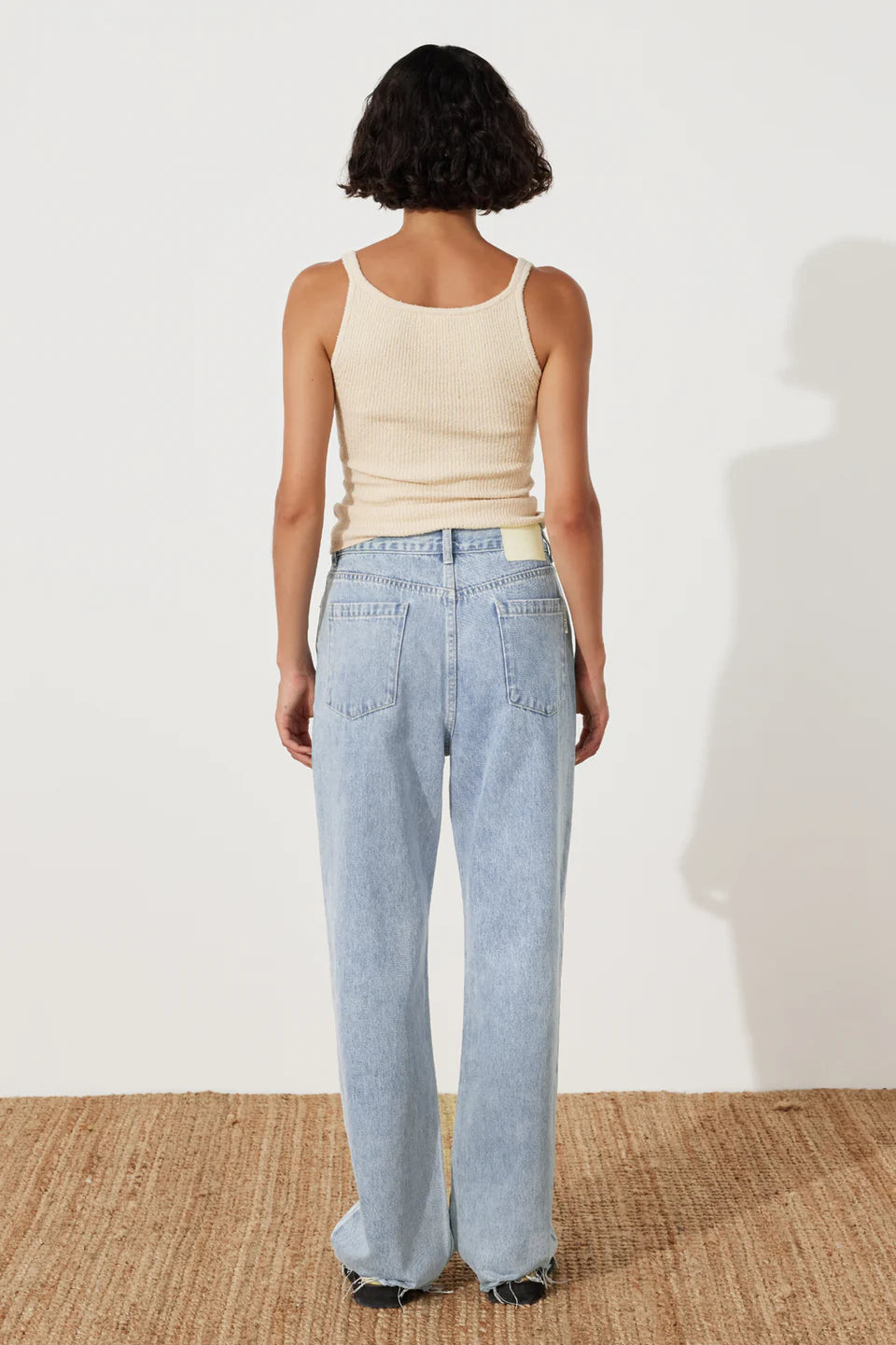 Light Wash Recycled Cotton Mid Rise Jean