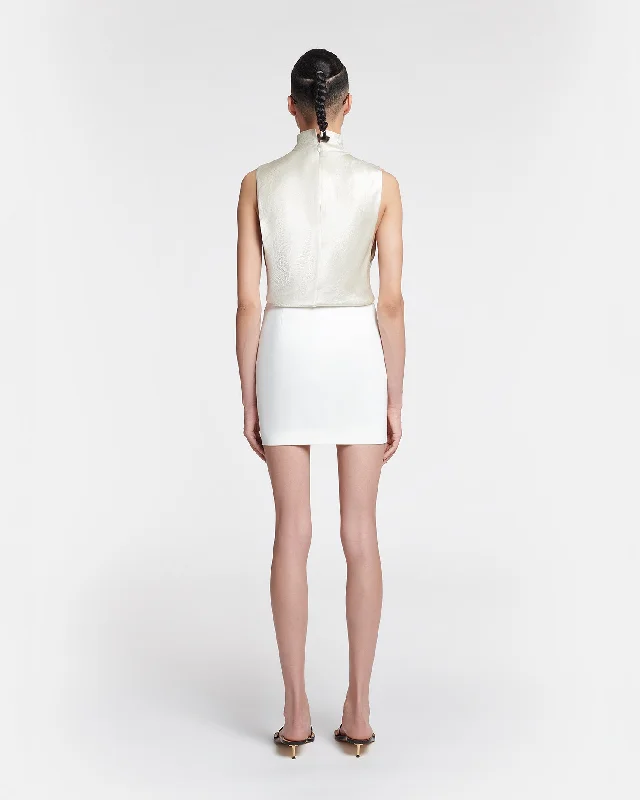 Briel - Tailored Mini Skirt - Off White