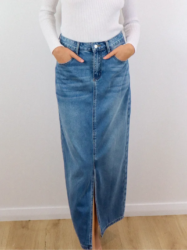 DENIM MAXI SKIRT