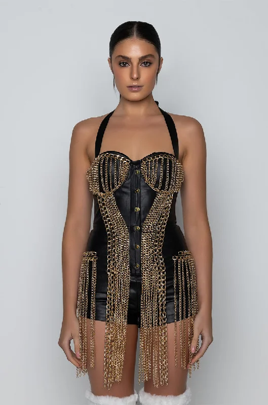 MAIN ATTRACTION CHAIN DETAIL ROMPER BLACK