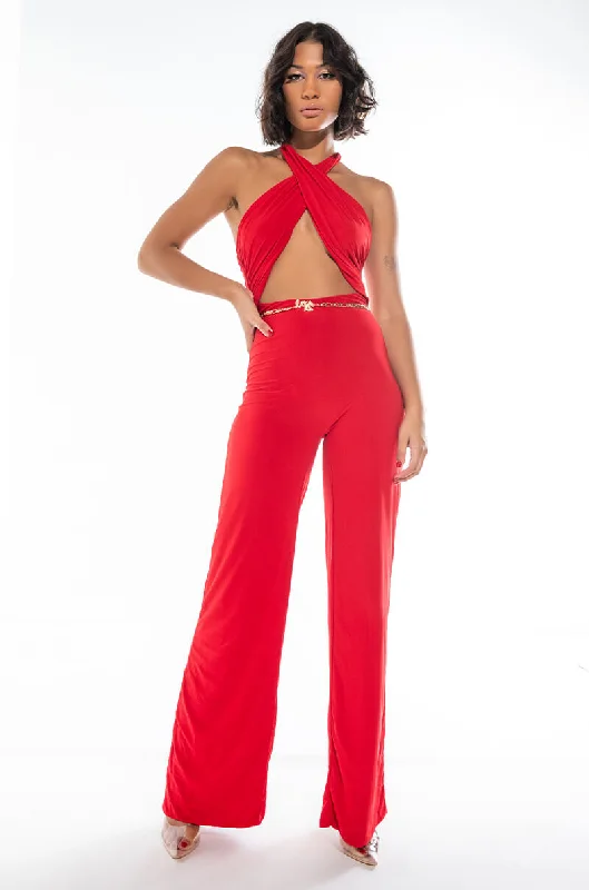 MY ALL WIDE LEG JUMPSUIT RED