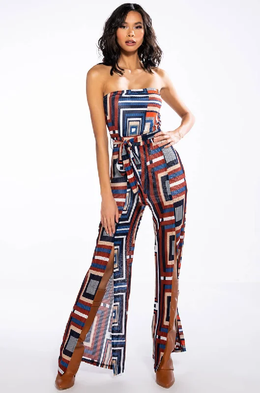 SOUL TIES STRAPLESS WIDE LEG JUMPSUIT