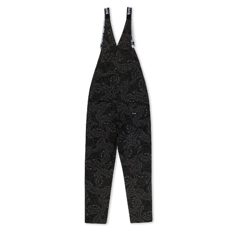 Big Pussy Energy Cotton Twill Overalls (Black)