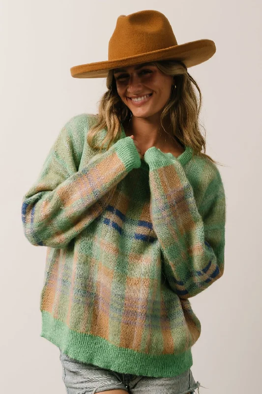 Brentridge Plaid Sweater | Green Multi