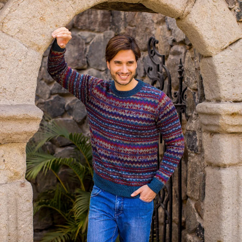 Colca Blue Men's 100% Alpaca Sweater