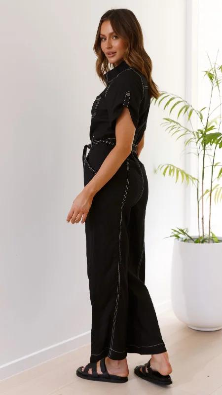 Jachin Jumpsuit - Black Contrast Stitch